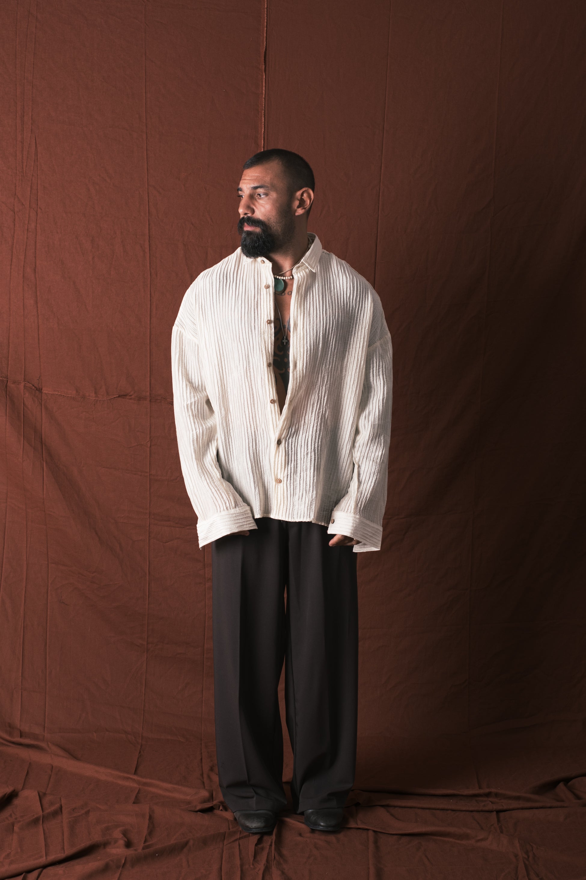 Camicia Plissettata Crema