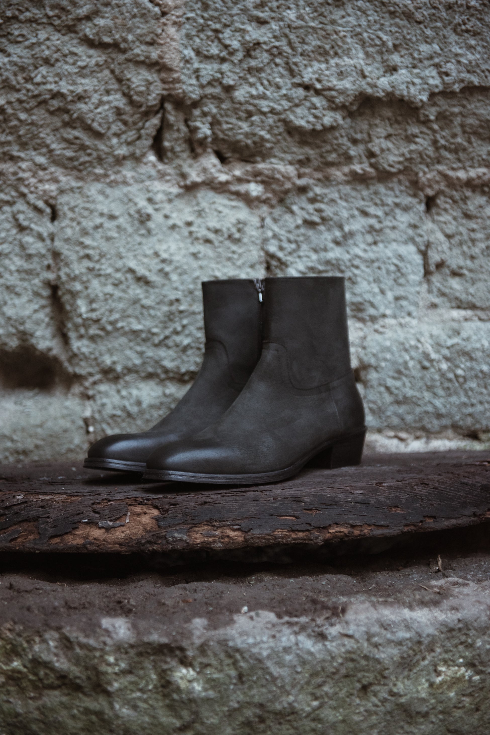 Stivale Con Zip  Nero