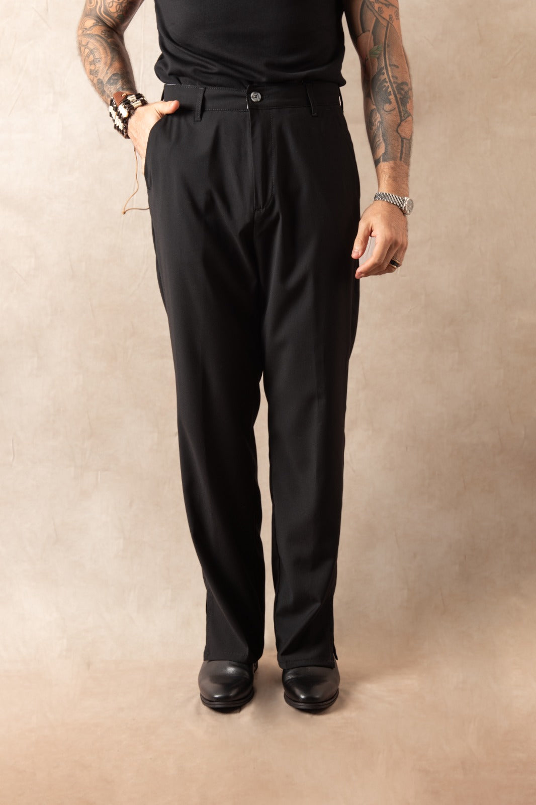 Pantalone Con Spacco Nero