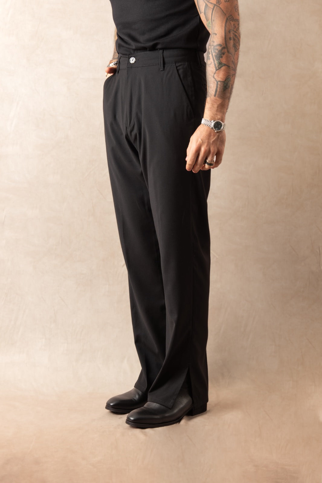 Pantalone Con Spacco Nero